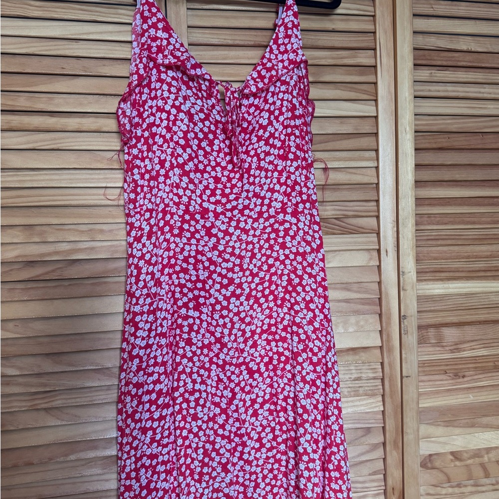 Floral Red Dress